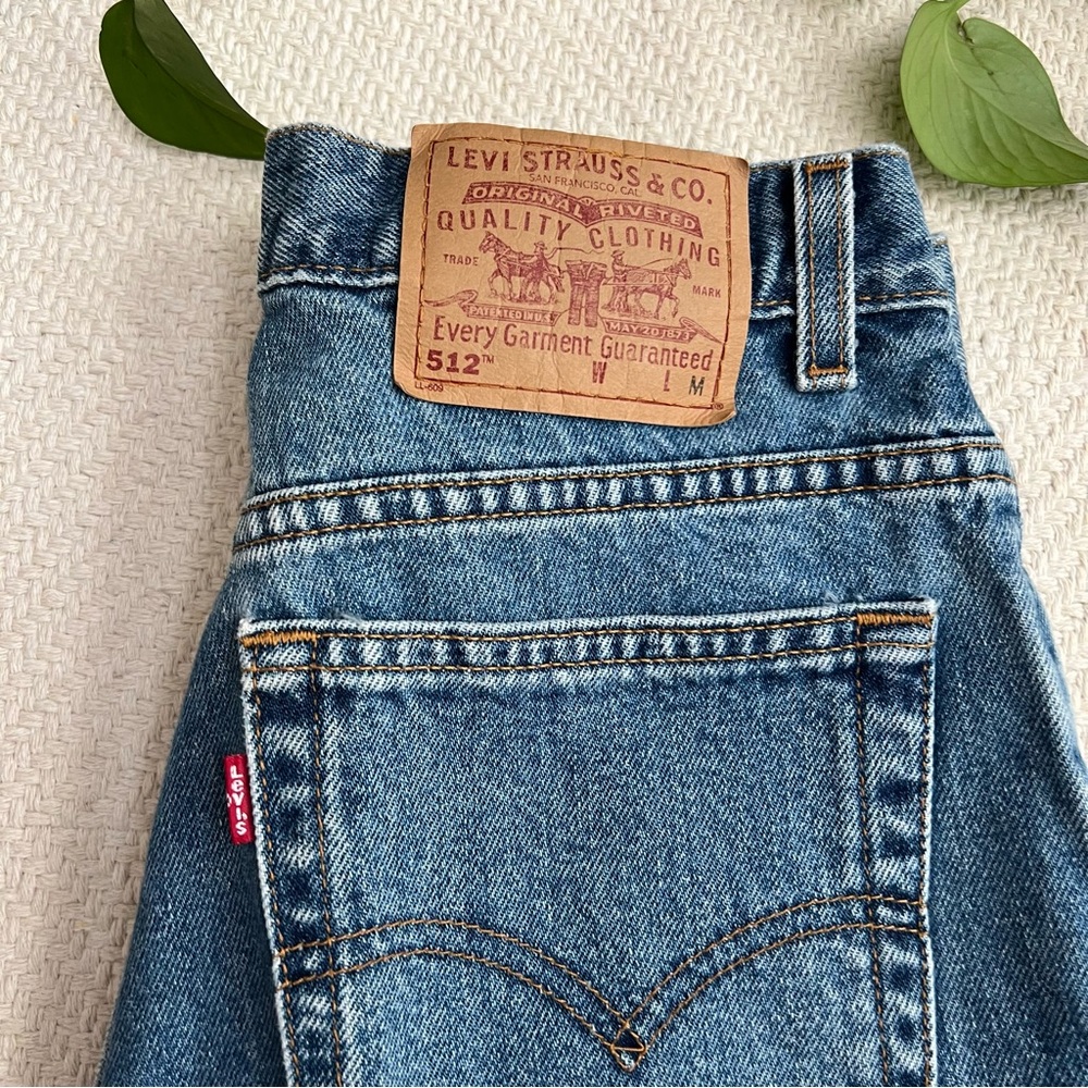Vintage 90s women's Levi's 512 Slim Fit Tapered Leg Jeans Medium Wash Denim - Picture 8 of 9